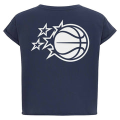 Orlando Magic Sportiqe Women's Athletic Club Collection Alana Premium Cropped T-Shirt Navy - NBA