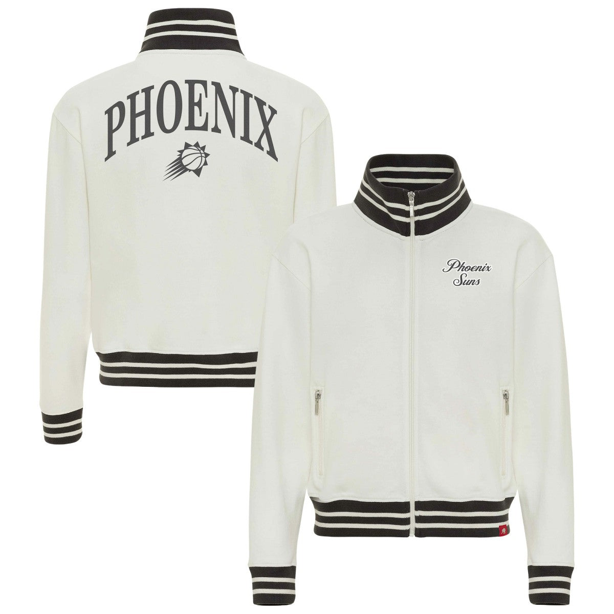 Phoenix Suns Sportiqe Women's Athletic Club Collection Sutton French Terry Full-Zip Jacket Cream - NBA