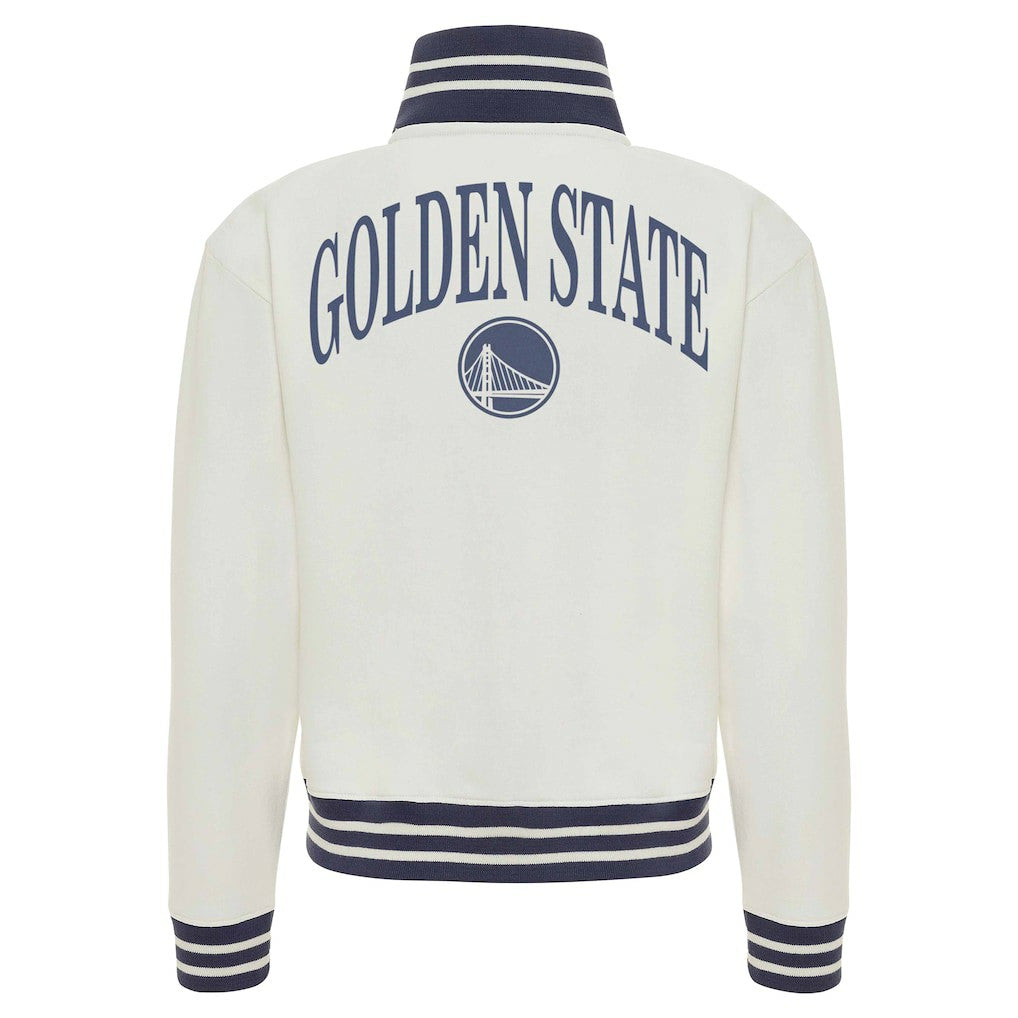 Golden State Warriors Sportiqe Women's Athletic Club Collection Sutton French Terry Full-Zip Jacket Cream - NBA