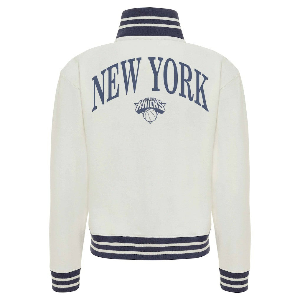 New York Knicks Sportiqe Women's Athletic Club Collection Sutton French Terry Full-Zip Jacket Cream - NBA