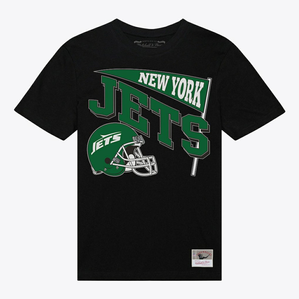 New York Jets Women's Team Dynamic Boyfriend T-Shirt Black | Mitchell & Ness