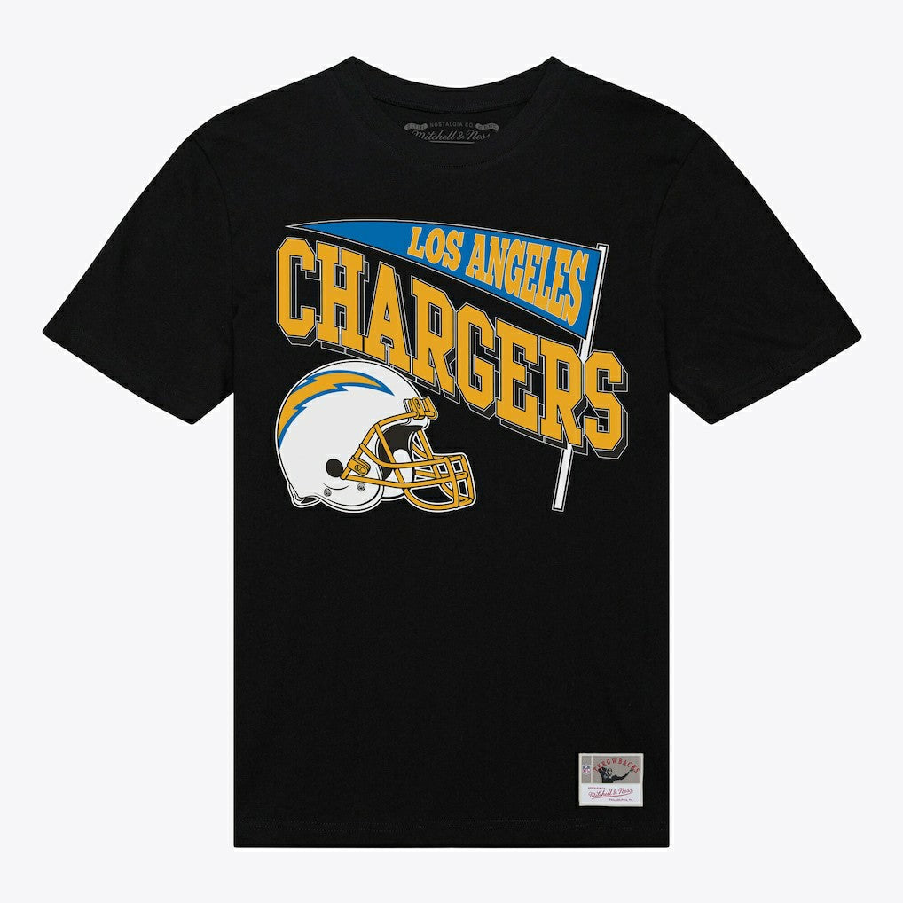 Los Angeles Chargers Women's Team Dynamic Boyfriend T-Shirt Black | Mitchell & Ness