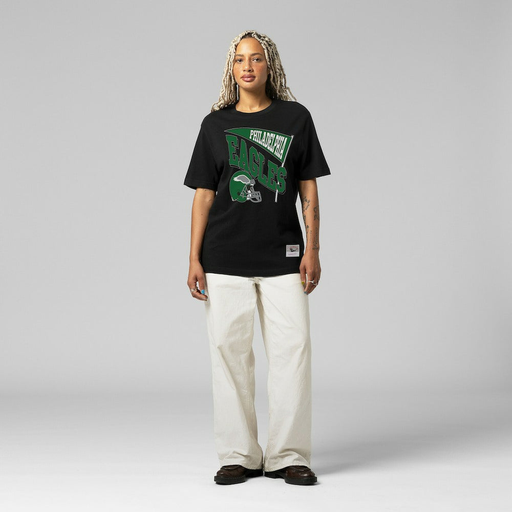 Philadelphia Eagles Women's Team Dynamic Boyfriend T-Shirt Black | Mitchell & Ness