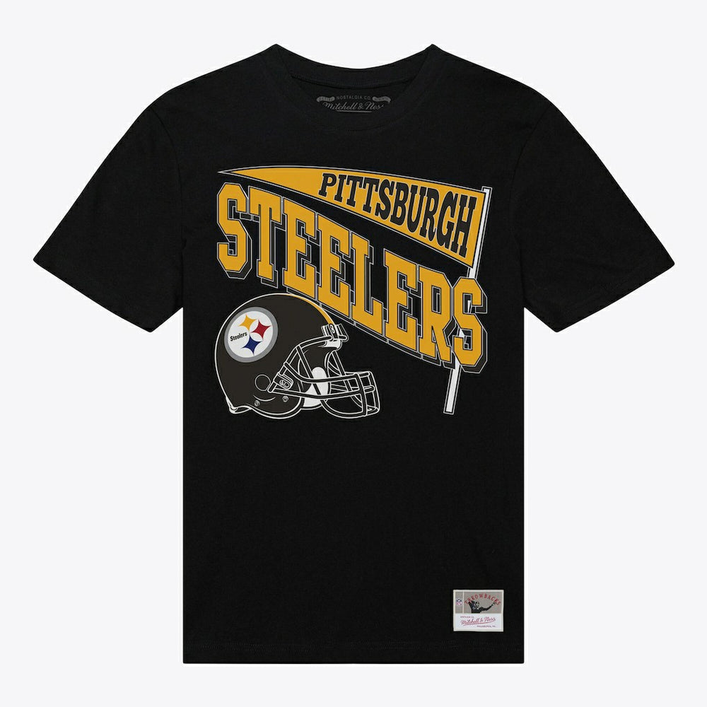 Pittsburgh Steelers Women's Team Dynamic Boyfriend T-Shirt Black | Mitchell & Ness