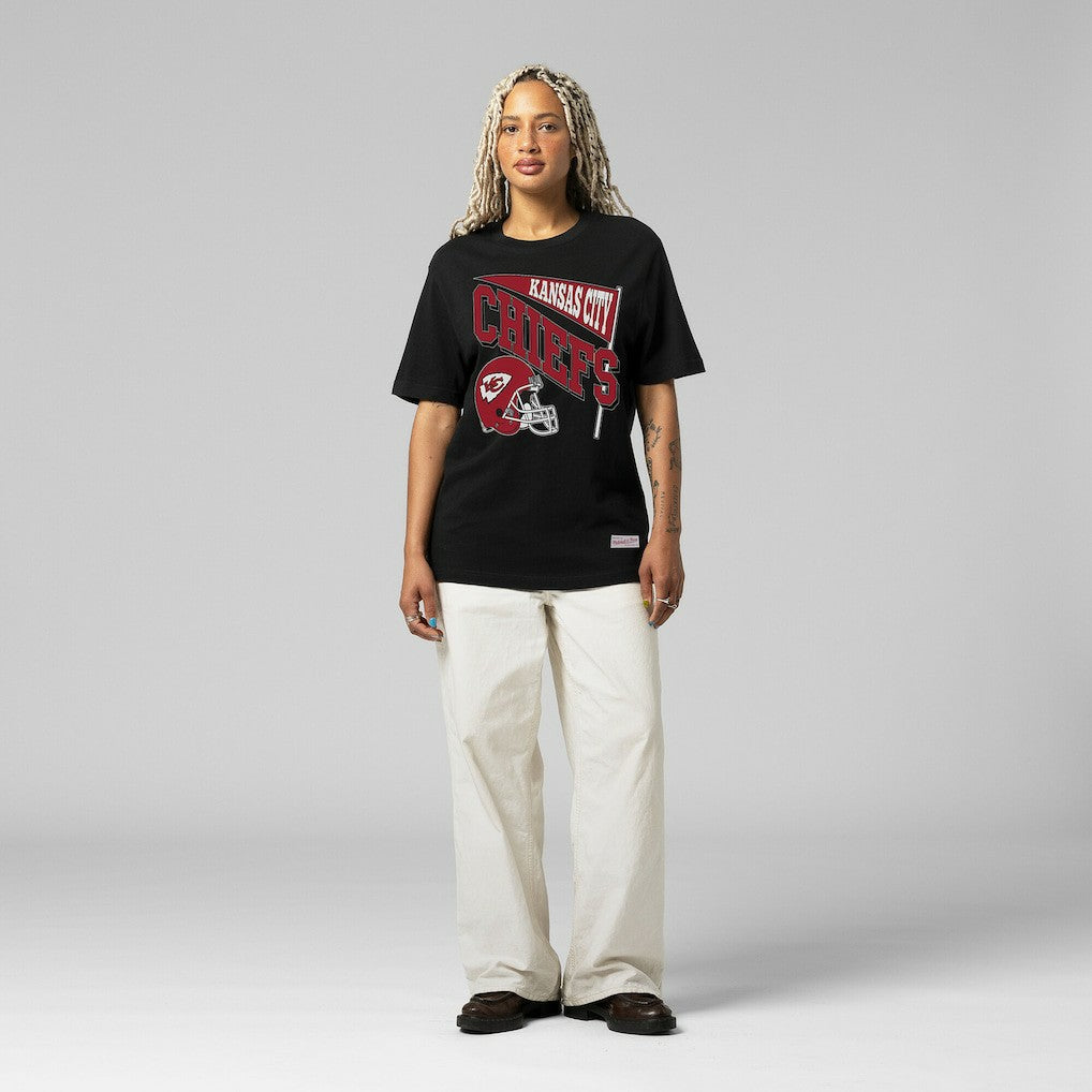 Kansas City Chiefs Women's Team Dynamic Boyfriend T-Shirt Black | Mitchell & Ness