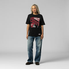 Kansas City Chiefs Women's Team Dynamic Boyfriend T-Shirt Black | Mitchell & Ness