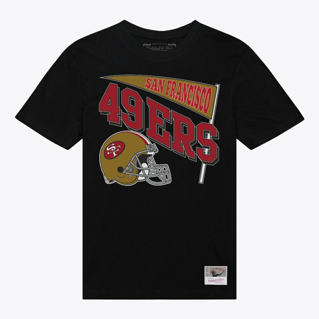 San Francisco 49ers Women's Team Dynamic Boyfriend T-Shirt Black | Mitchell & Ness