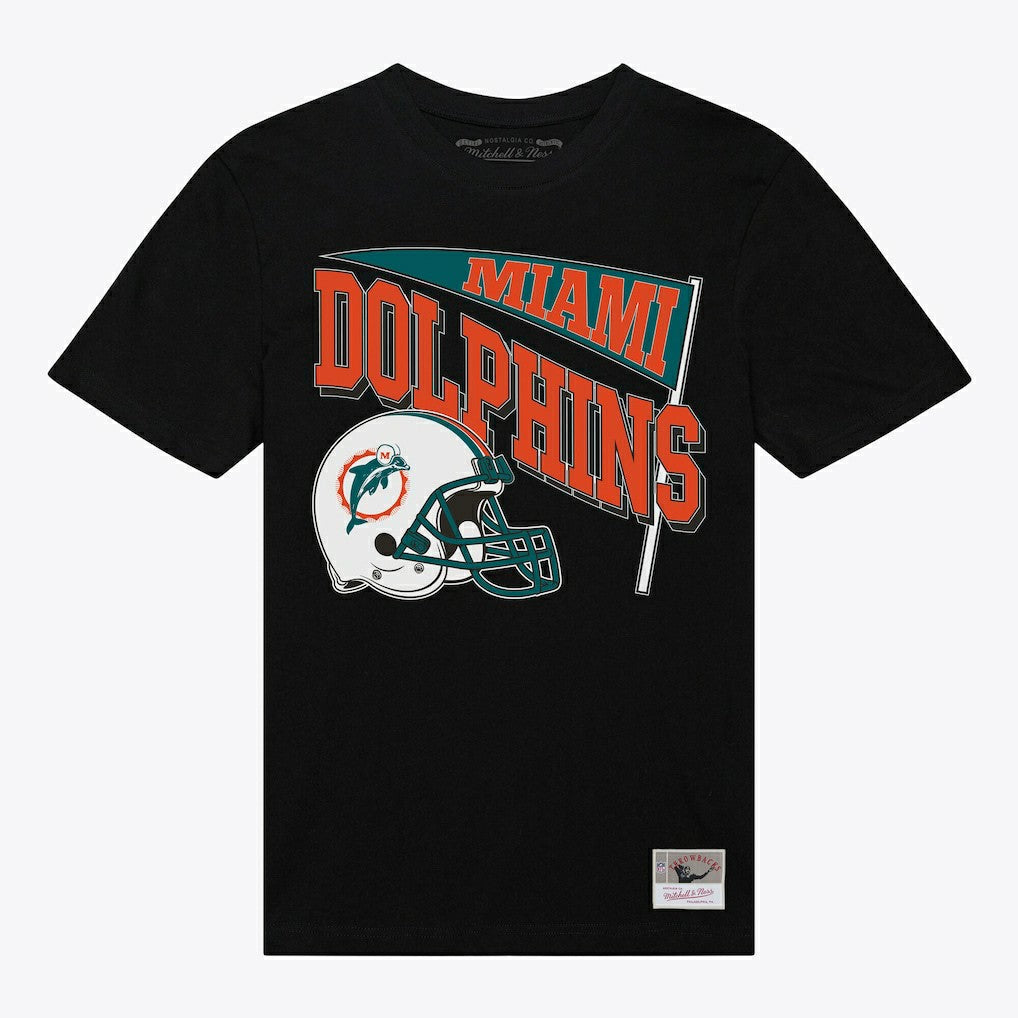 Miami Dolphins Women's Team Dynamic Boyfriend T-Shirt Black | Mitchell & Ness