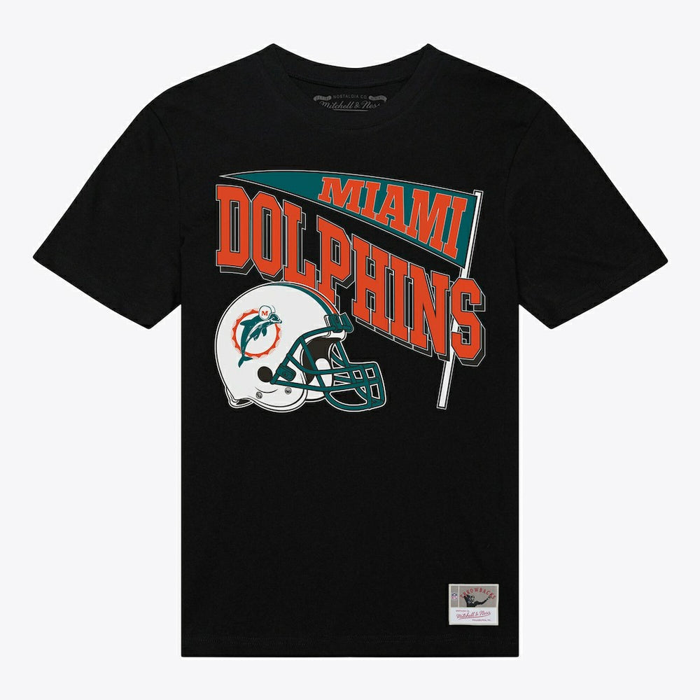 Miami Dolphins Women's Team Dynamic Boyfriend T-Shirt Black | Mitchell & Ness