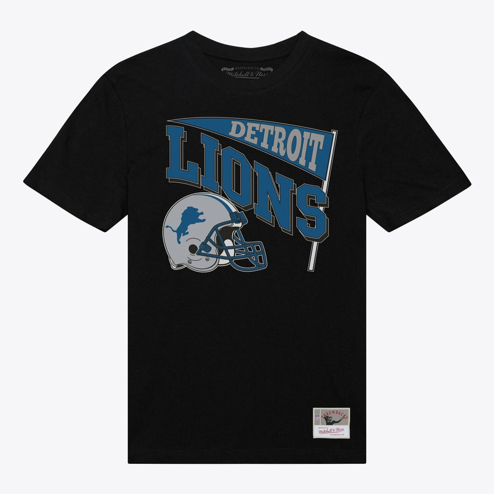 Detroit Lions Women's Team Dynamic Boyfriend T-Shirt Black | Mitchell & Ness