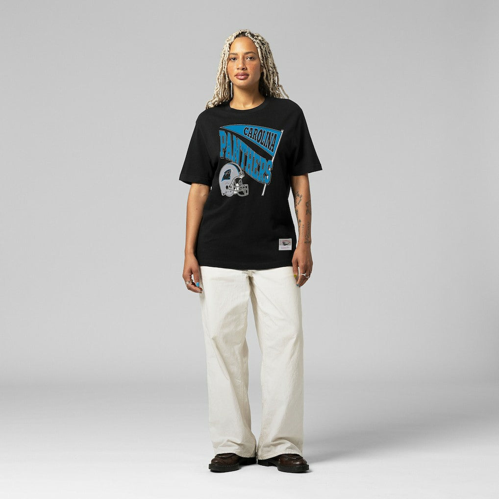 Carolina Panthers Women's Team Dynamic Boyfriend T-Shirt Black | Mitchell & Ness