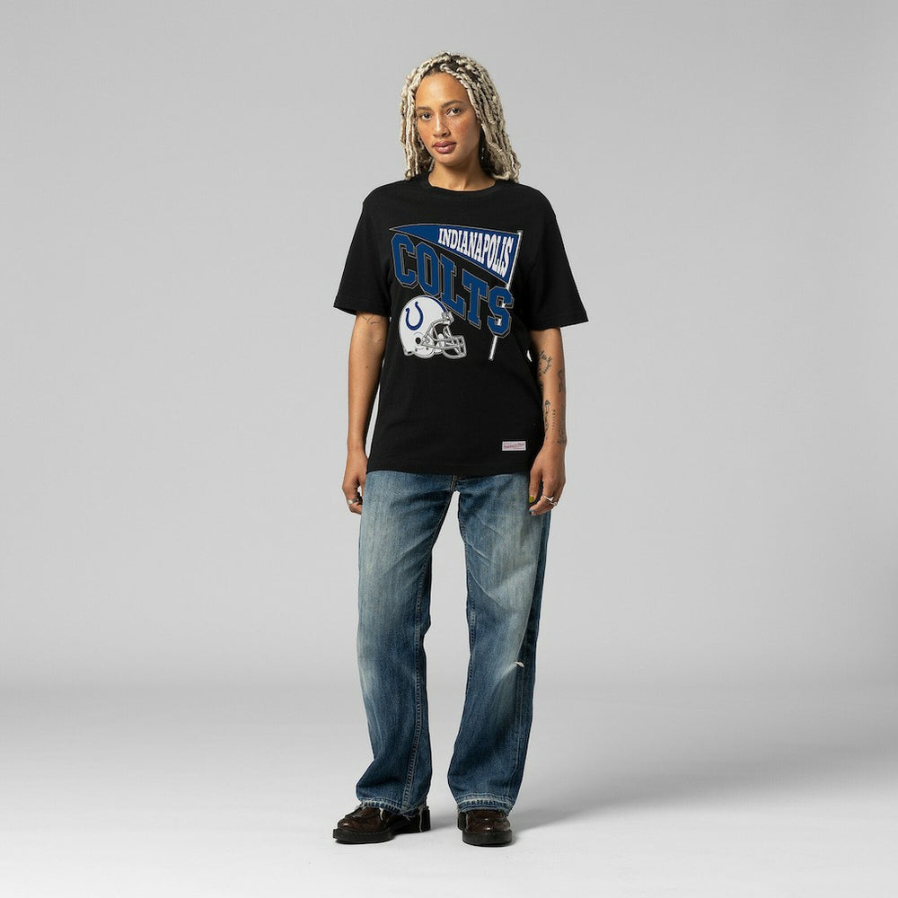 Indianapolis Colts Women's Team Dynamic Boyfriend T-Shirt Black | Mitchell & Ness
