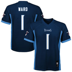 Cameron Ward Tennessee Titans Youth Replica Player Jersey Navy | NFL