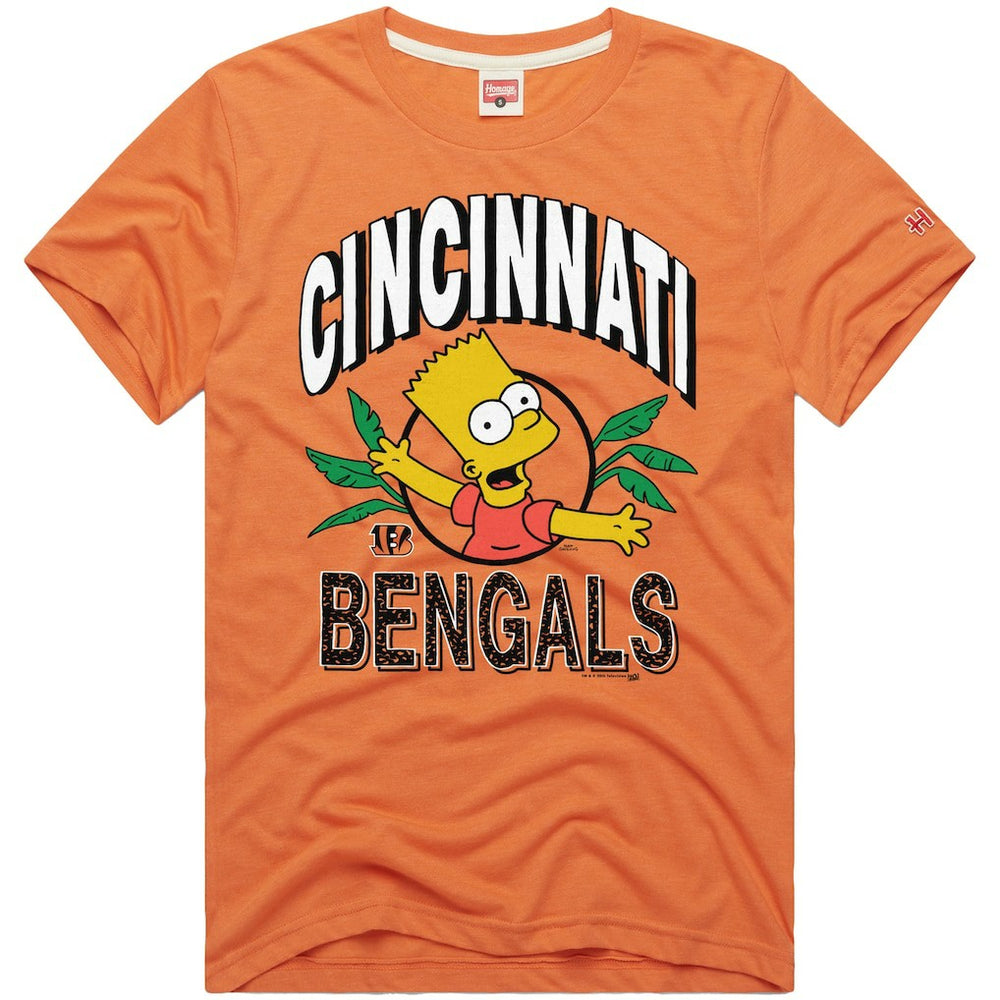 Cincinnati Bengals Homage x The Simpsons Unisex Tri-Blend T-Shirt Orange | NFL