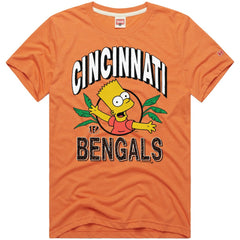 Cincinnati Bengals Homage x The Simpsons Unisex Tri-Blend T-Shirt Orange | NFL