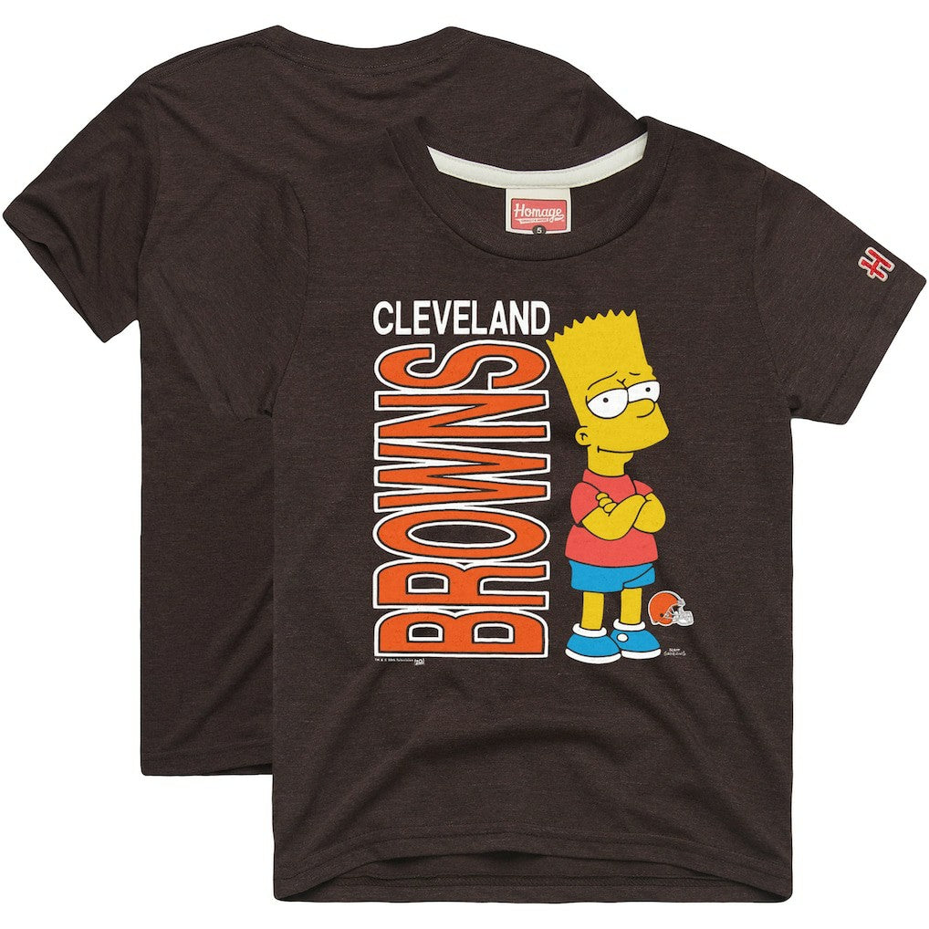 Cleveland Browns Homage x The Simpsons Unisex Tri-Blend T-Shirt Brown | NFL