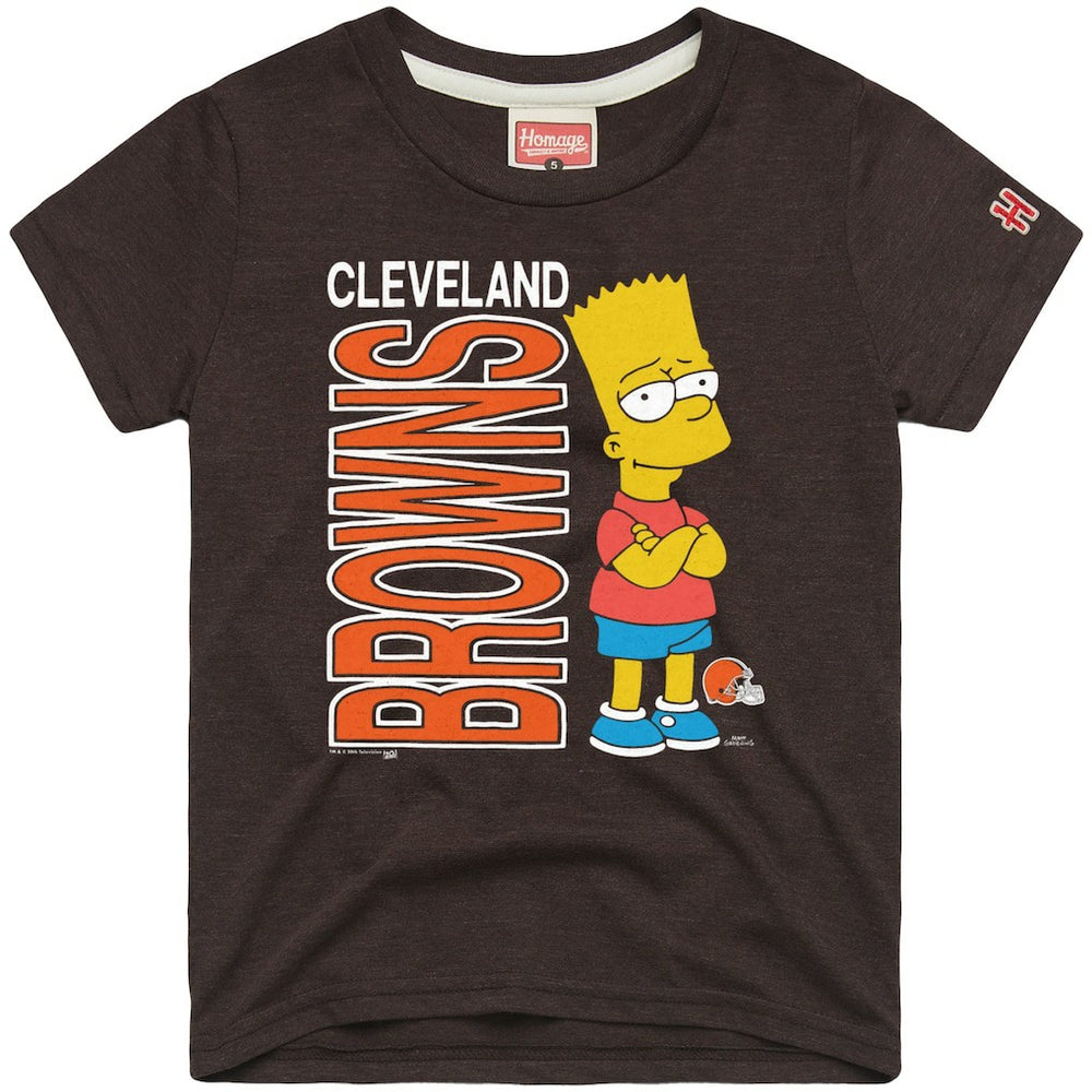 Cleveland Browns Homage x The Simpsons Unisex Tri-Blend T-Shirt Brown | NFL