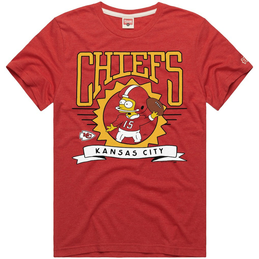 Kansas City Chiefs Homage x The Simpsons Unisex Tri-Blend T-Shirt Red | NFL
