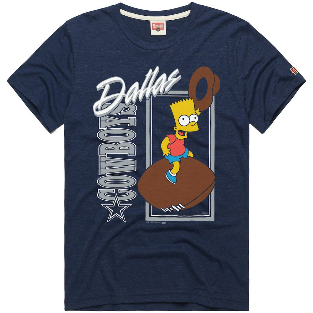 Dallas Cowboys Homage x The Simpsons Unisex Tri-Blend T-Shirt Navy | NFL