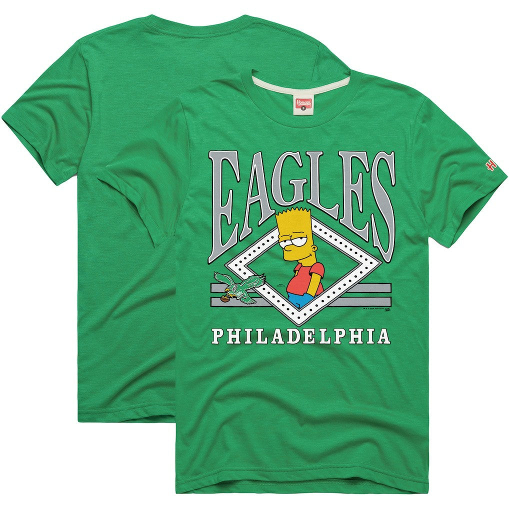 Philadelphia Eagles Homage x The Simpsons Unisex Tri-Blend T-Shirt Kelly Green | NFL