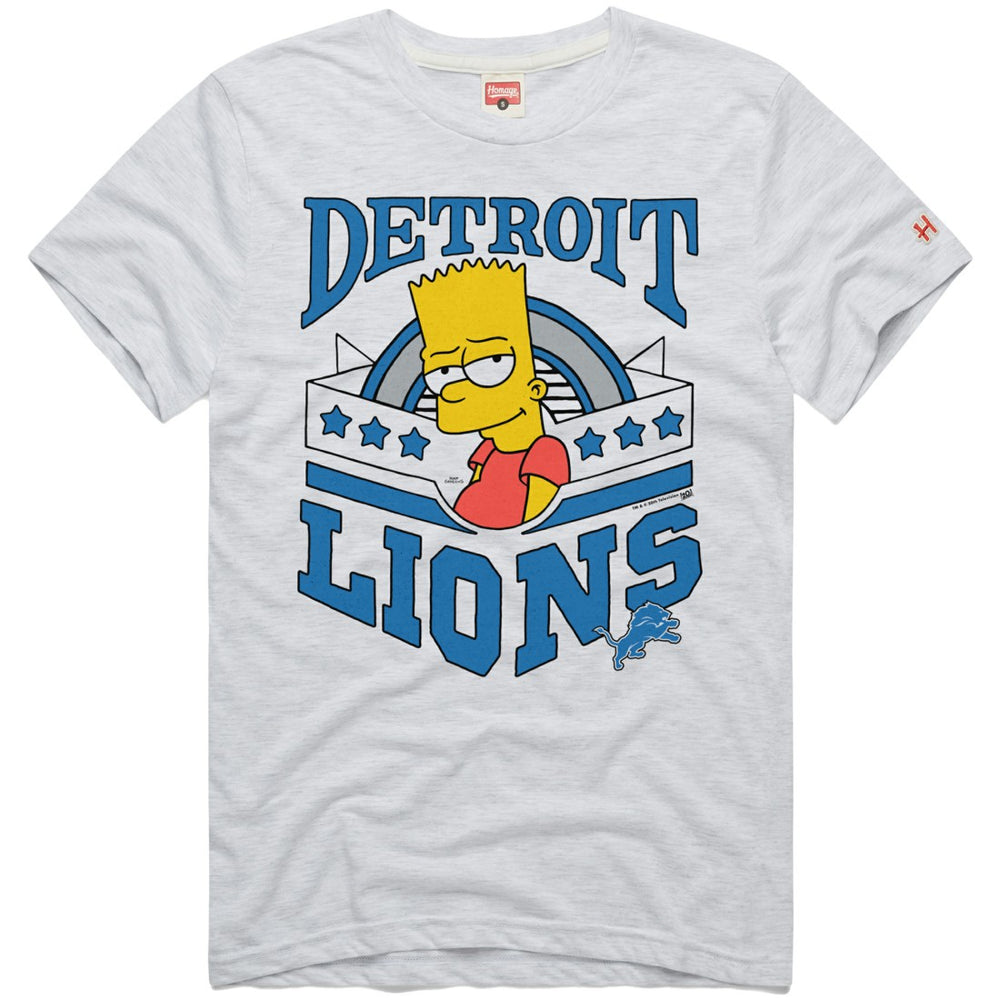 Detroit Lions Homage x The Simpsons Unisex Tri-Blend T-Shirt White | NFL