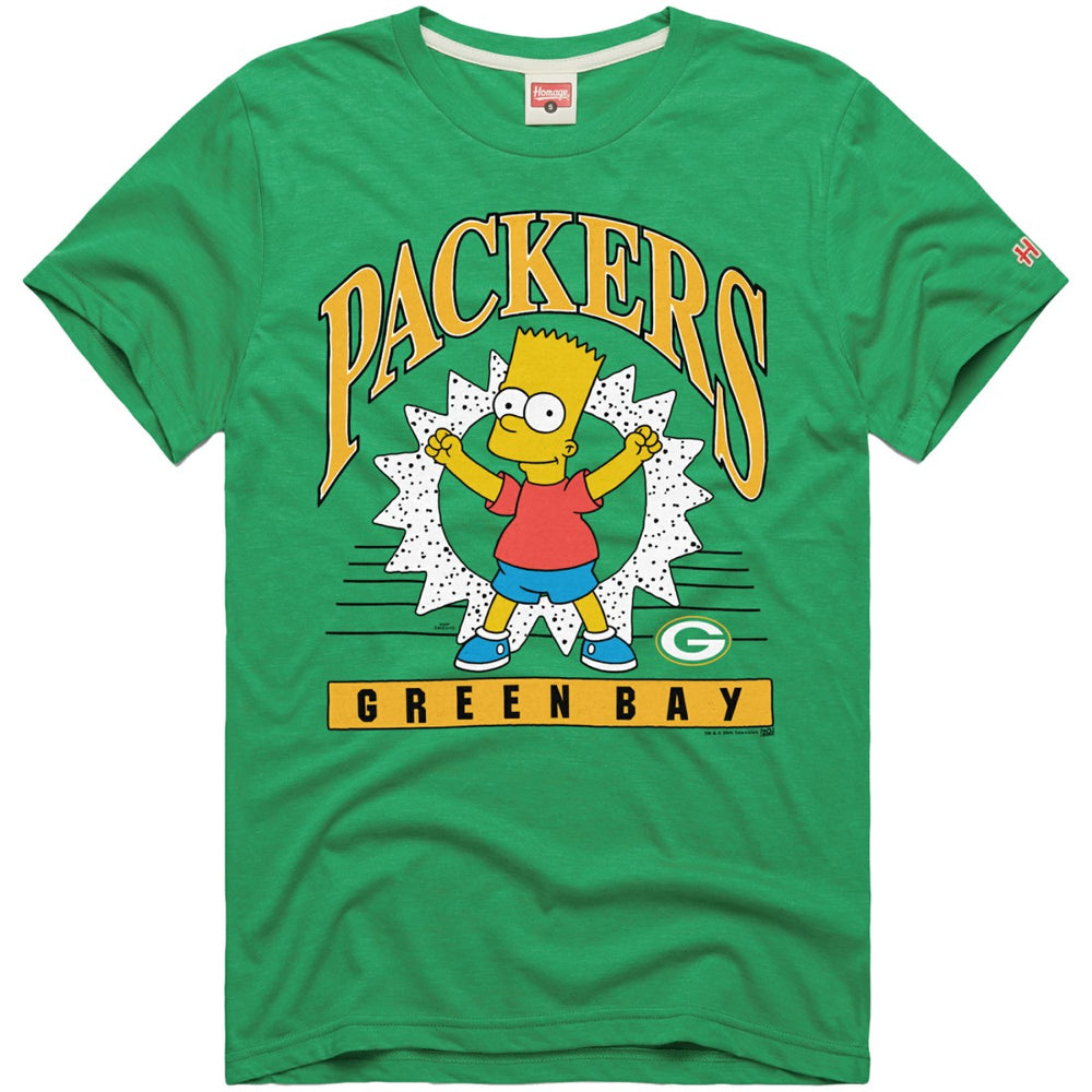 Green Bay Packers Homage x The Simpsons Unisex Tri-Blend T-Shirt Green | NFL