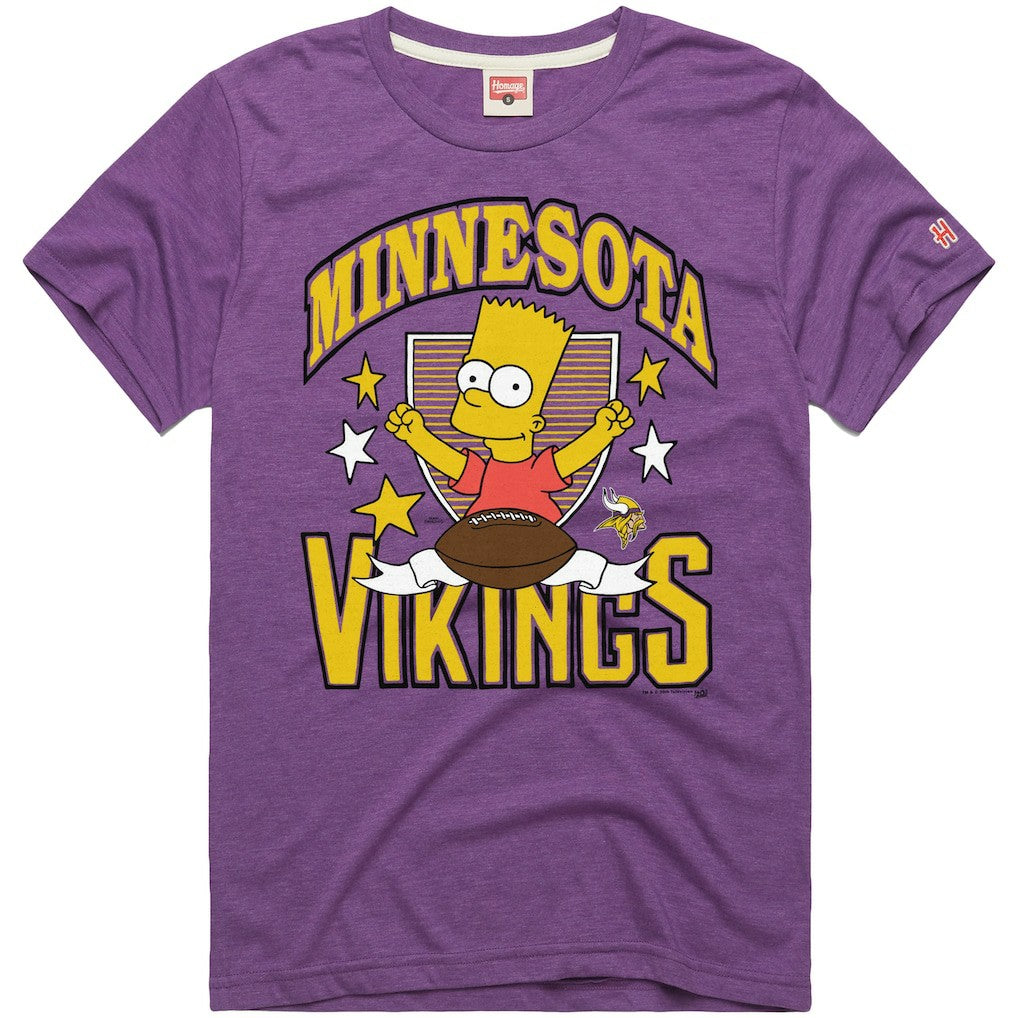 Minnesota Vikings Homage x The Simpsons Unisex Tri-Blend T-Shirt Purple | NFL