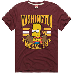 Washington Commanders Homage x The Simpsons Unisex Tri-Blend T-Shirt Burgundy | NFL
