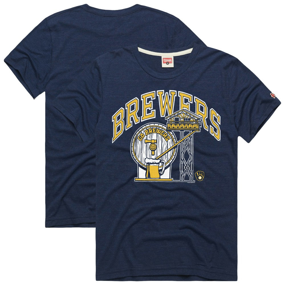 Milwaukee Brewers Homage Hyper Local Refresh Tri-Blend T-Shirt - MLB