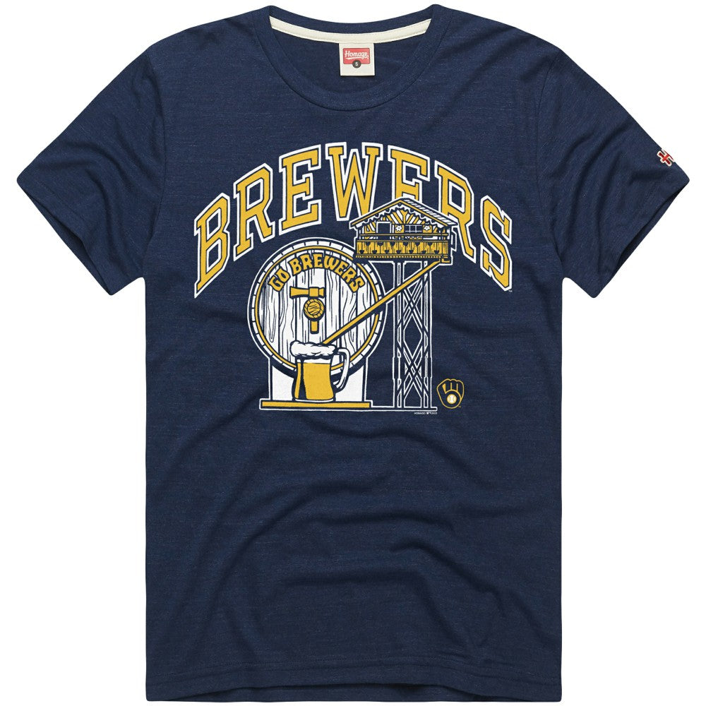 Milwaukee Brewers Homage Hyper Local Refresh Tri-Blend T-Shirt - MLB