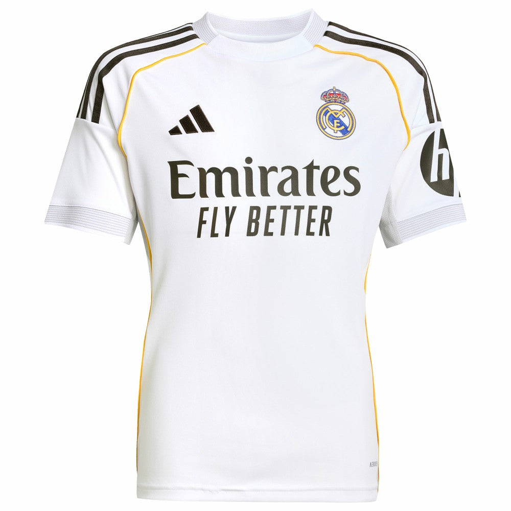 Kylian Mbappé Real Madrid Youth 2025/26 Home Replica Player Jersey White | Adidas