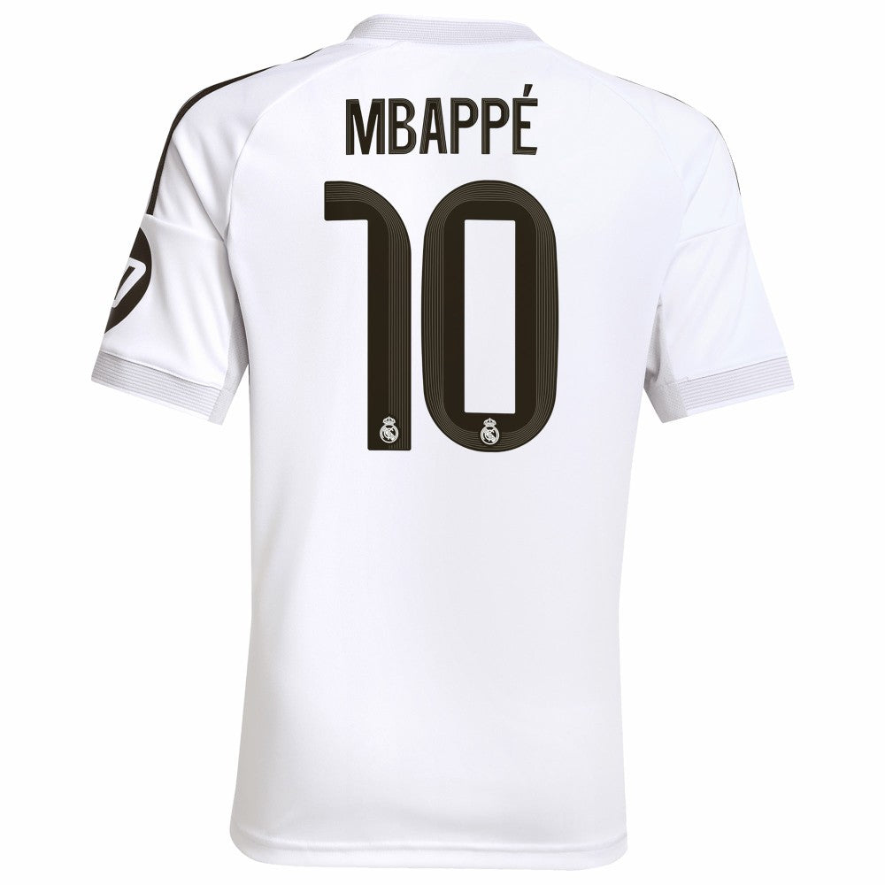 Kylian Mbappé Real Madrid Youth 2025/26 Home Replica Player Jersey White | Adidas