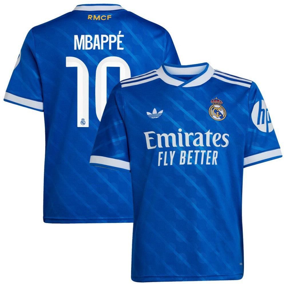Kylian Mbappé Real Madrid Youth 2025/26 Third Replica Player Jersey Blue | Adidas Sale