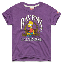 Baltimore Ravens Homage x The Simpsons Youth Tri-Blend T-Shirt Purple | NFL