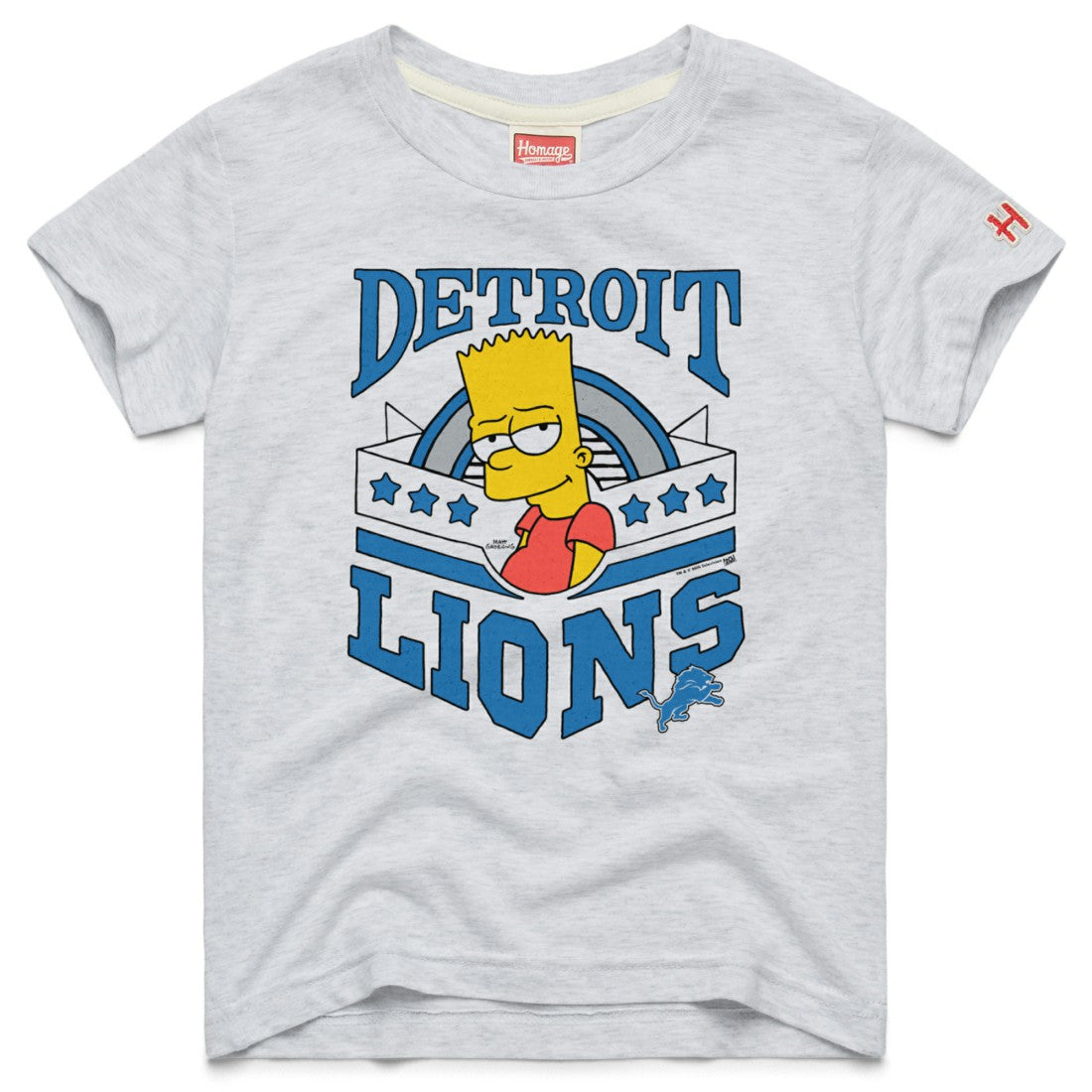 Detroit Lions Homage x The Simpsons Youth Tri-Blend T-Shirt White | NFL