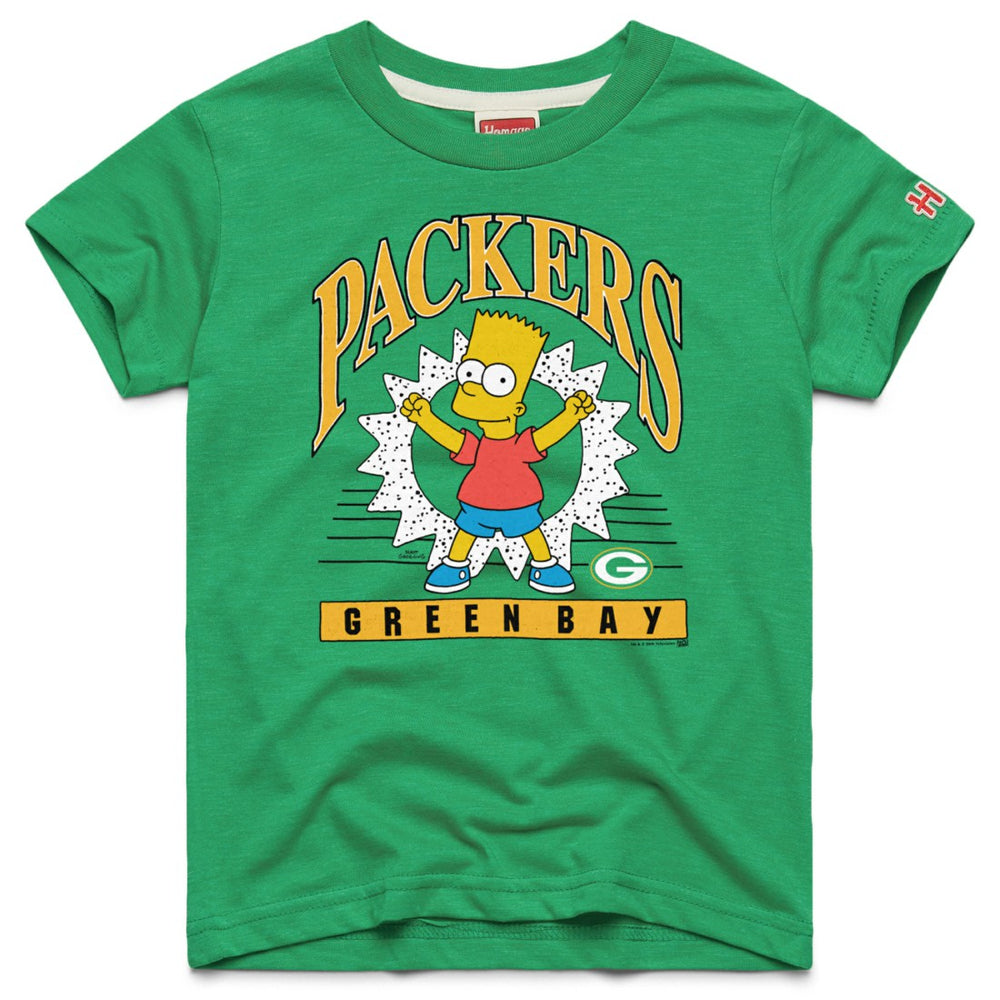 Green Bay Packers Homage x The Simpsons Youth Tri-Blend T-Shirt Kelly Green | NFL