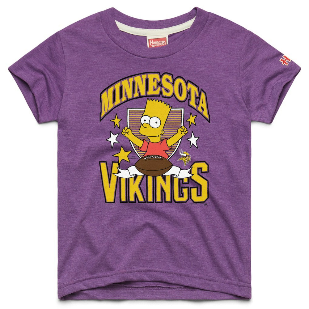 Minnesota Vikings Homage x The Simpsons Youth Tri-Blend T-Shirt Purple | NFL