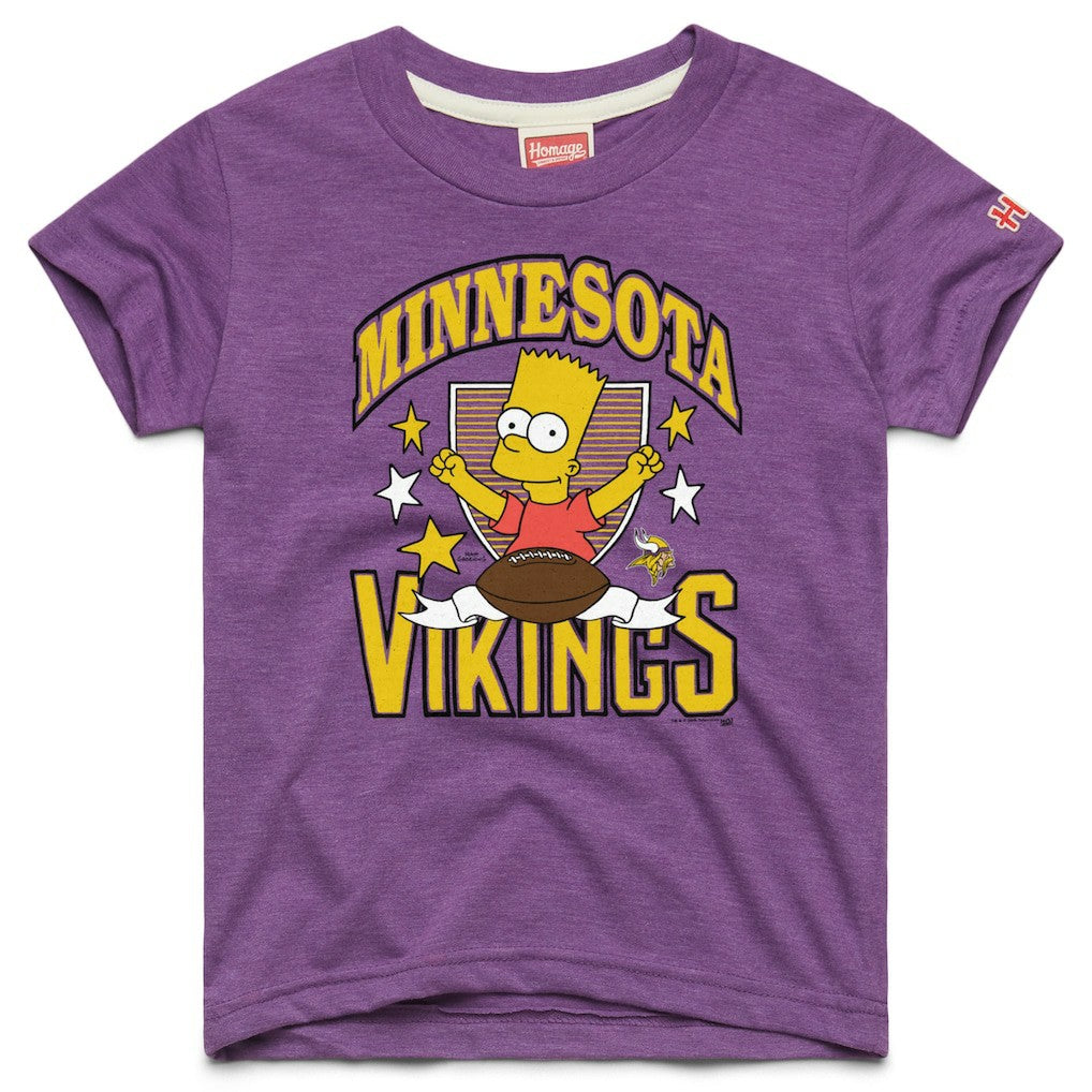 Minnesota Vikings Homage x The Simpsons Youth Tri-Blend T-Shirt Purple | NFL