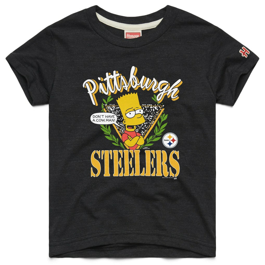 Pittsburgh Steelers Homage x The Simpsons Youth Tri-Blend T-Shirt Black | NFL