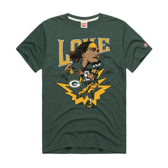 Jordan Love Green Bay Packers Homage Unisex Caricature Player Graphic Tri-Blend T-Shirt Green | NFL