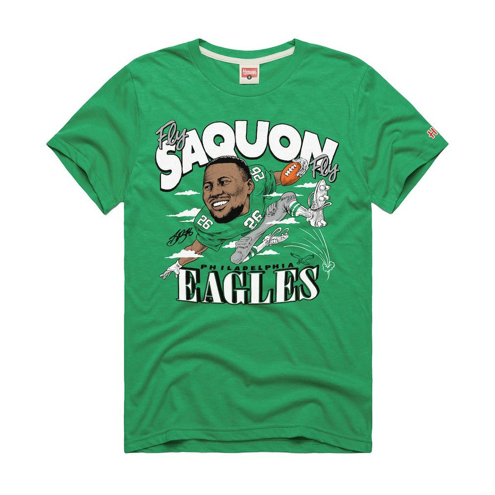 Saquon Barkley Philadelphia Eagles Homage Unisex Caricature Player Graphic Tri-Blend T-Shirt Kelly Green | NFL