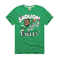Saquon Barkley Philadelphia Eagles Homage Unisex Caricature Player Graphic Tri-Blend T-Shirt Kelly Green | NFL