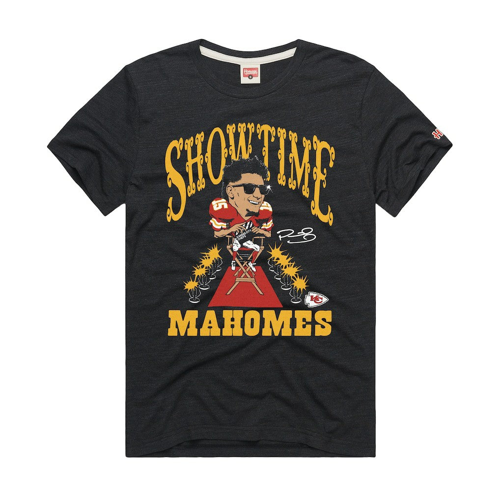 Patrick Mahomes Kansas City Chiefs Homage Unisex Caricature Player Graphic Tri-Blend T-Shirt Charcoal | NFL