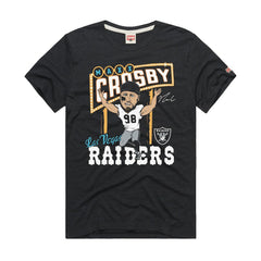 Maxx Crosby Las Vegas Raiders Homage Unisex Caricature Player Graphic Tri-Blend T-Shirt Charcoal | NFL