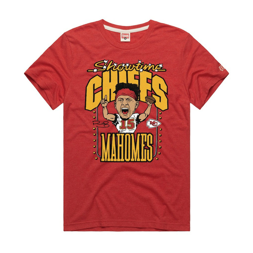 Patrick Mahomes Kansas City Chiefs Homage Unisex Caricature Player Graphic Tri-Blend T-Shirt Red | NFL