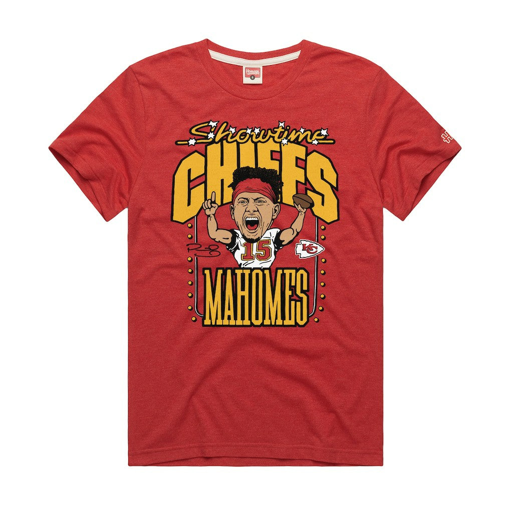 Patrick Mahomes Kansas City Chiefs Homage Unisex Caricature Player Graphic Tri-Blend T-Shirt Red | NFL