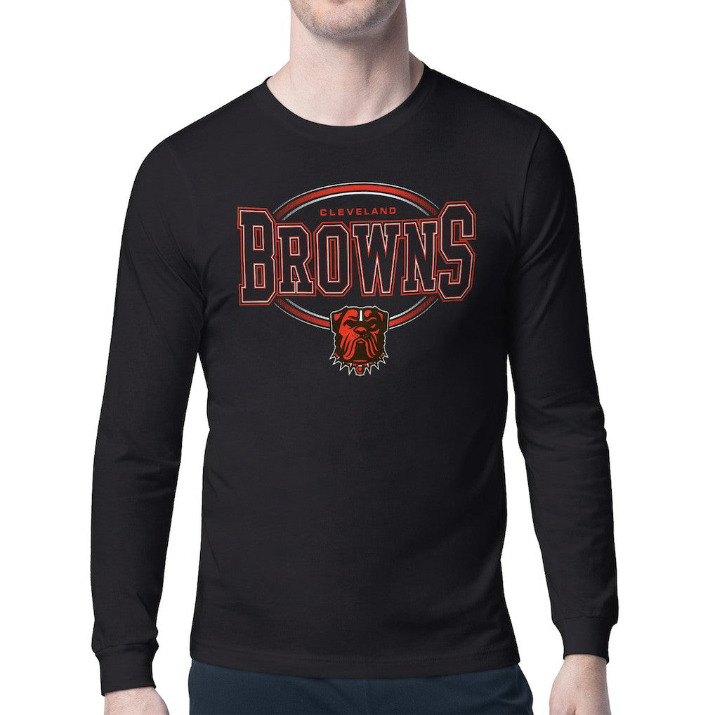 Cleveland Browns Starter Team Track Graphic Long Sleeve T-Shirt Black | NFL