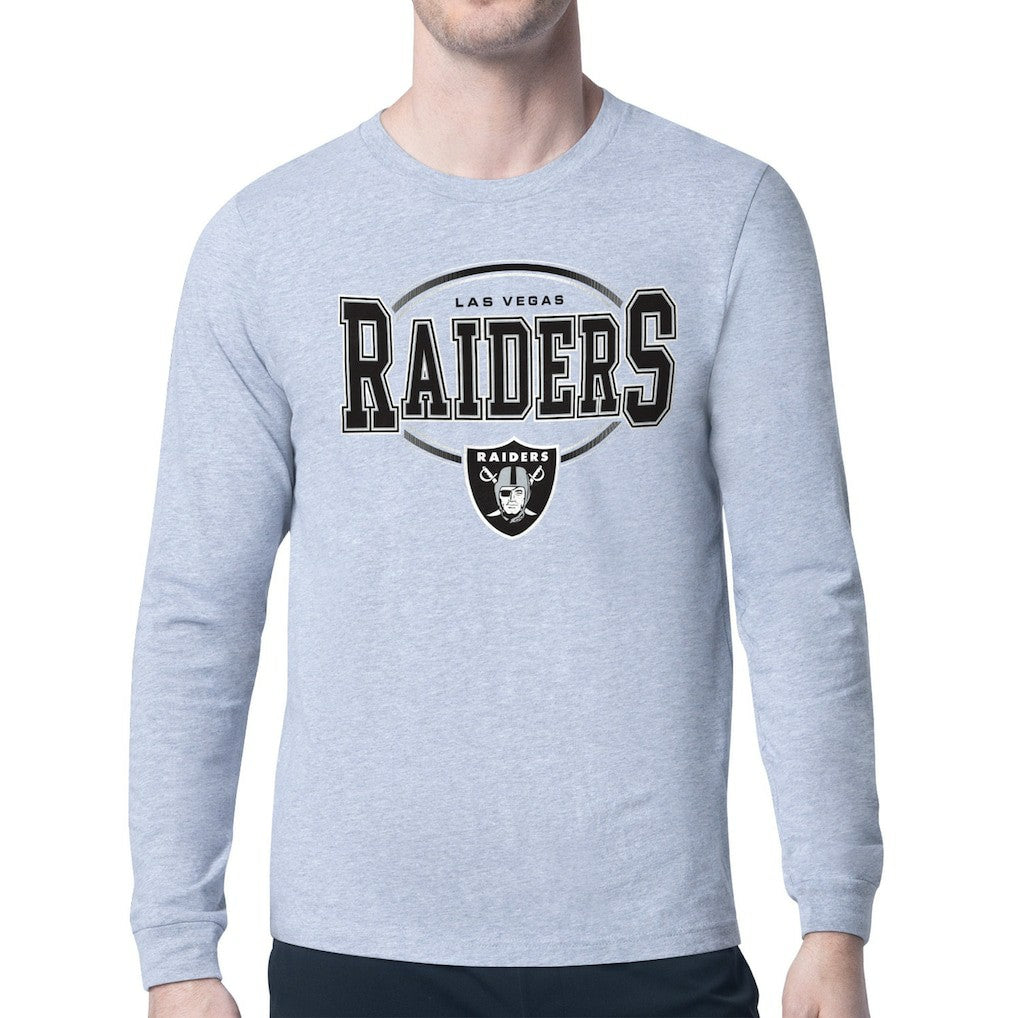 Las Vegas Raiders Starter Team Track Graphic Long Sleeve T-Shirt Heather Gray | NFL