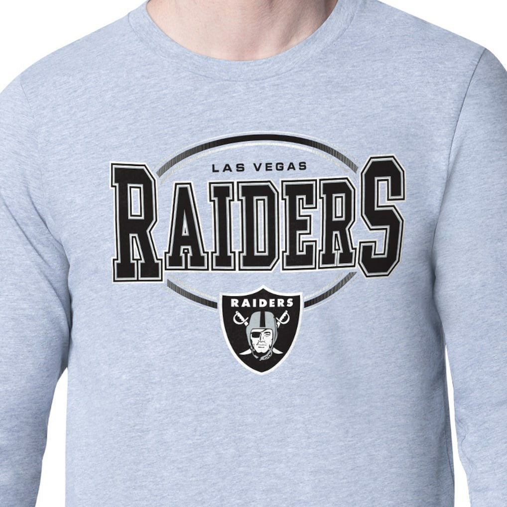 Las Vegas Raiders Starter Team Track Graphic Long Sleeve T-Shirt Heather Gray | NFL