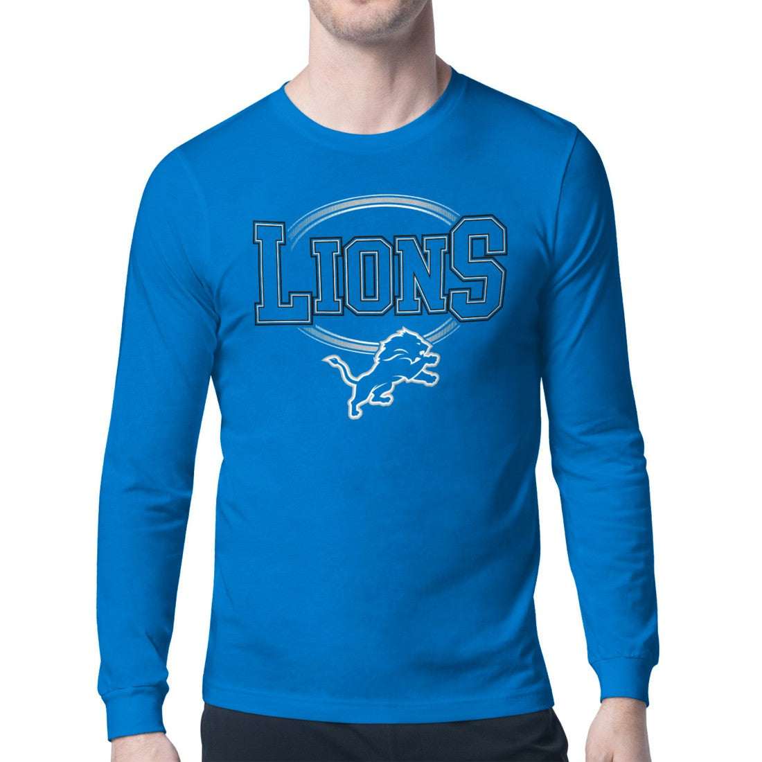 Detroit Lions Starter Team Track Graphic Long Sleeve T-Shirt Blue | NFL